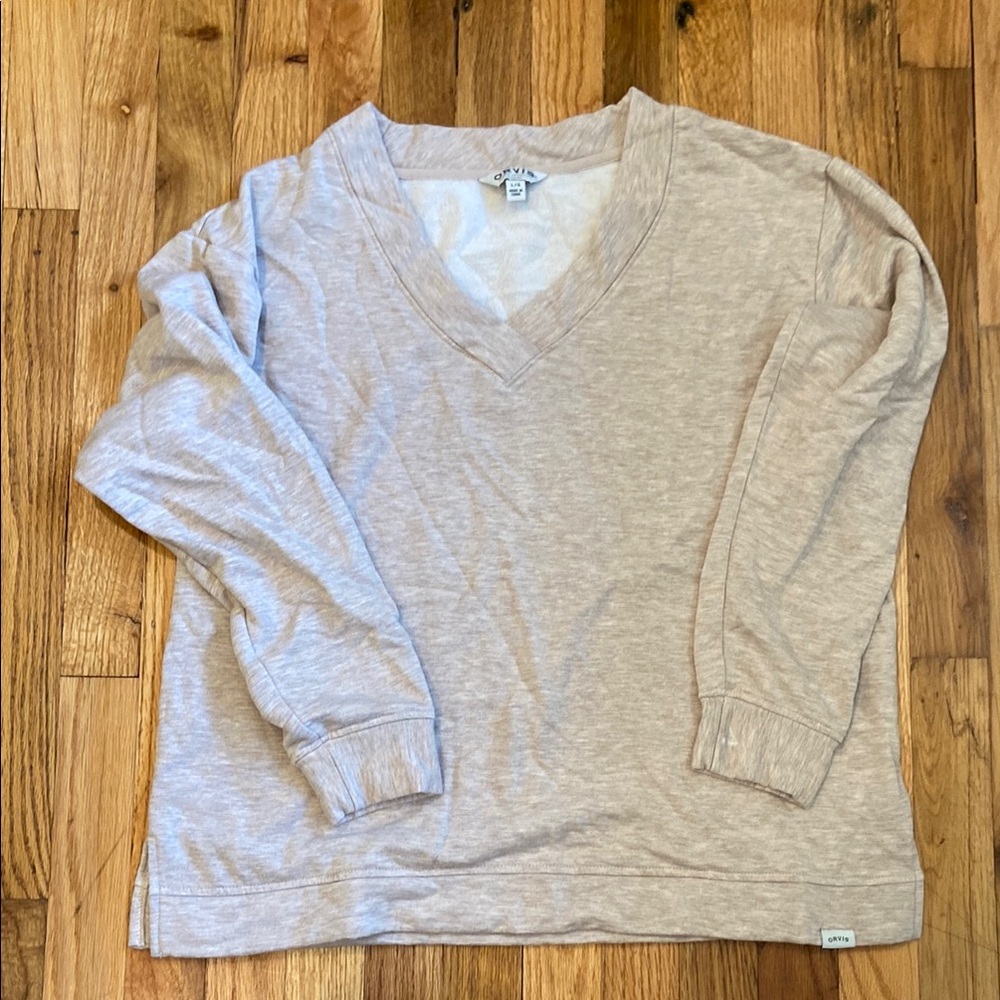 Orvis Tan Relaxed Long Sleeve Sweatshirt